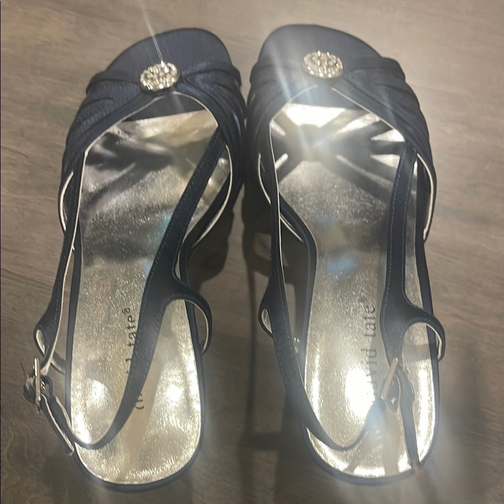 David Tate Midnight Blue Slingback Heels
